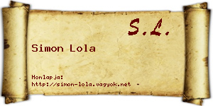 Simon Lola névjegykártya